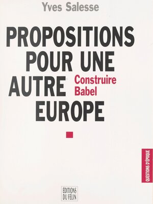 cover image of Propositions pour une autre Europe